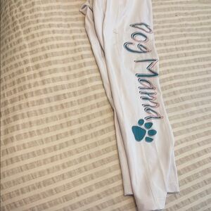 RARE 90 Degree by Reflex Dog Mama White Leggings w/ Pockets